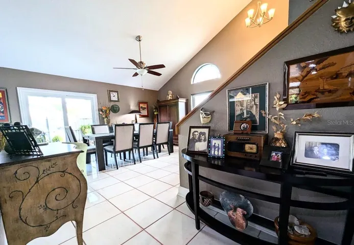 View from kitchen of dining area