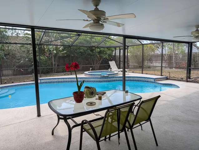 Pool and spa are heated with solar and gas