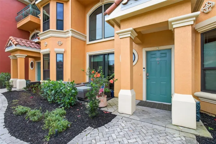 Front entry and waterfront patio