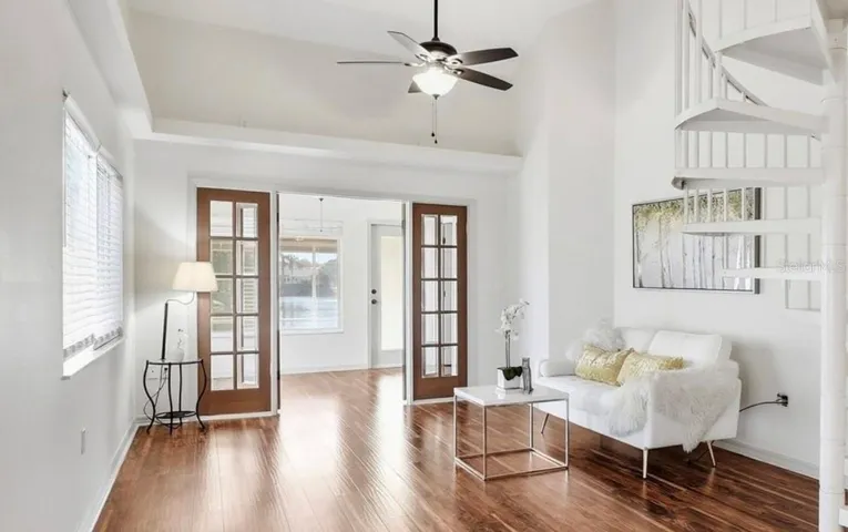 The living room.