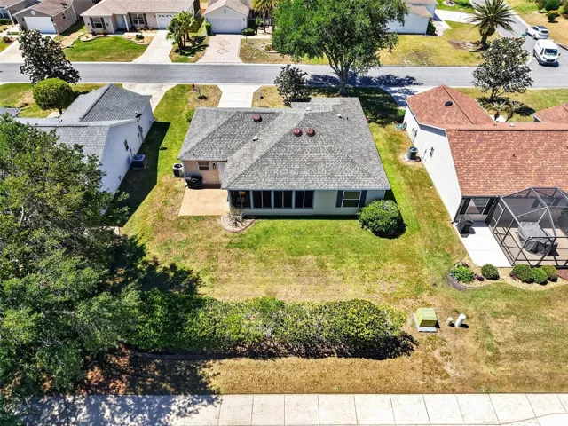 Aerial rear elevation with ROOM FOR A POOL!