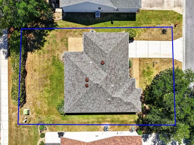 Aerial with Property Lines, NEW ROOF, and ROOM FOR A POOL!