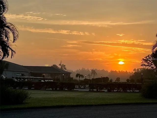 Sunset over the club.