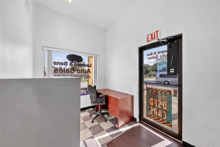 Office facing exit door
