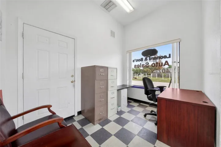 Office off of parking lot