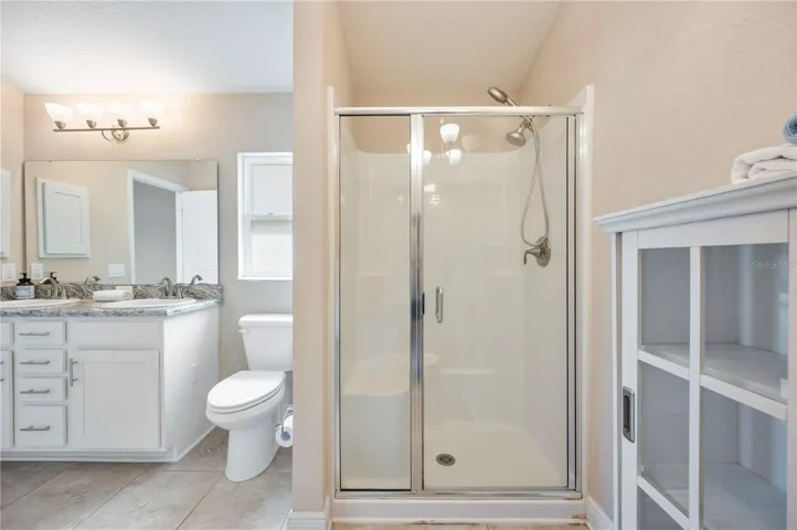 shower with bench