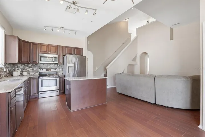 Open Kitchen Concept Overlooking the Family Room