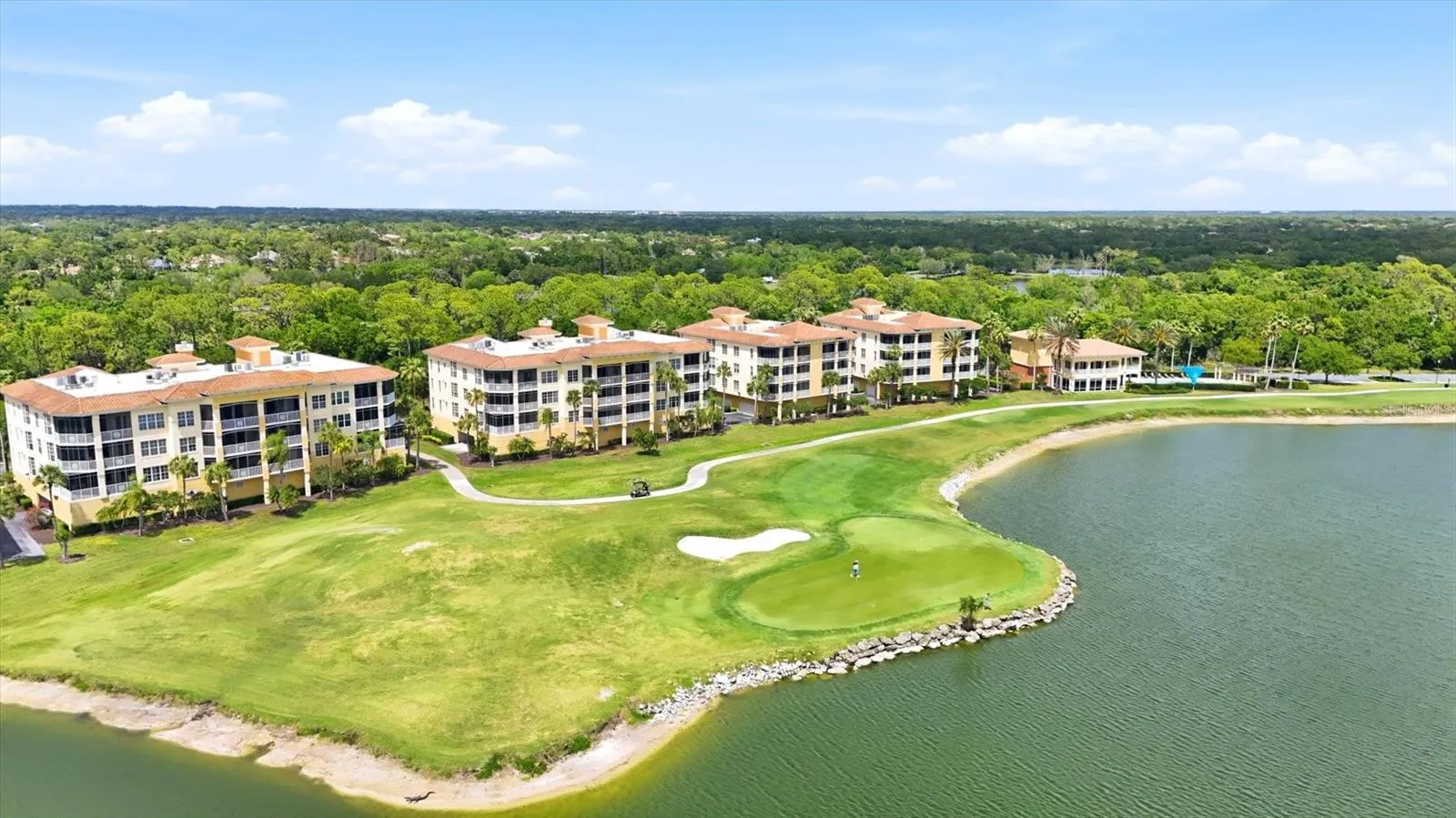 Golf course with rear view
