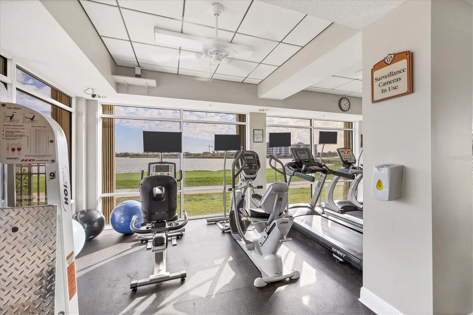 Fitness Room with a beautiful Lake View