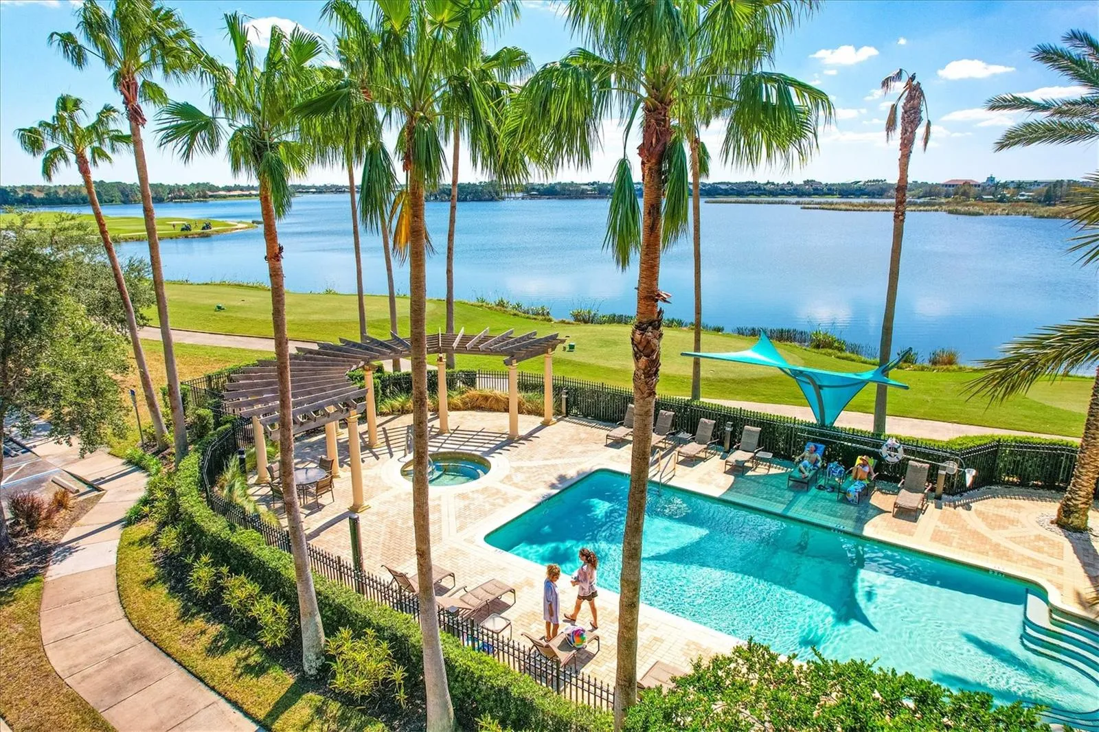 Heated Community Pool and Spa on Lake