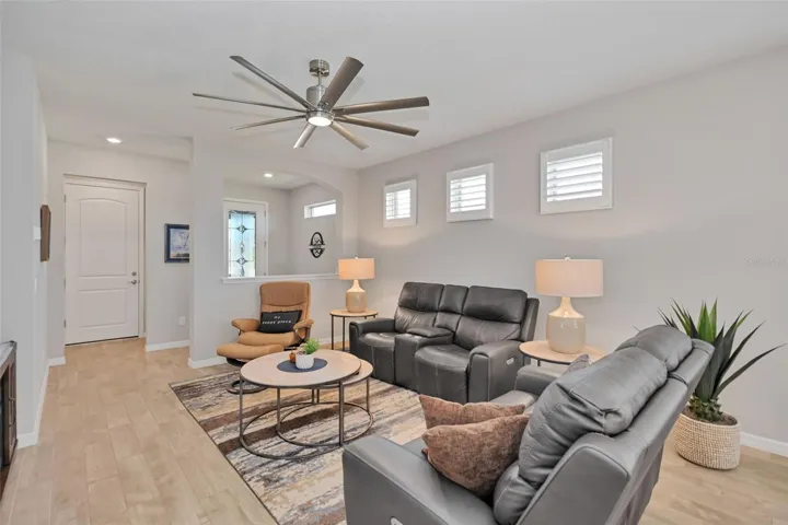Living Room with Port Windows w/ Shutters