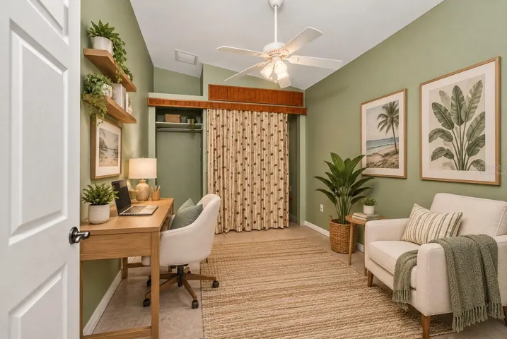 Bed 3/office space virtually staged