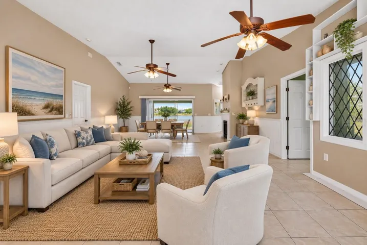 Living room virtually staged