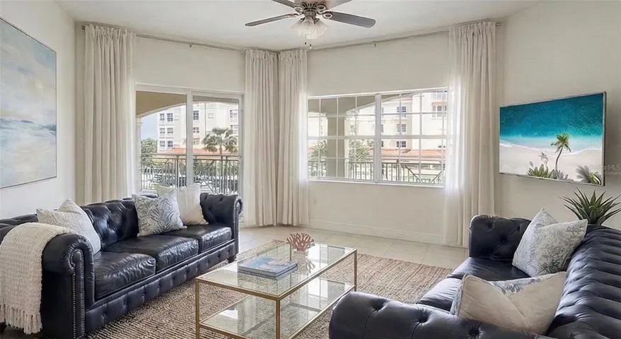 Living Room Virtually Staged with 2 Sofas