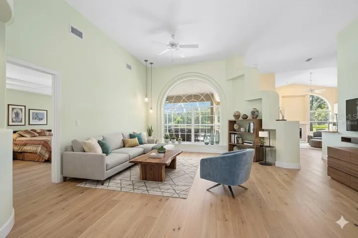 Virtually staged Living room