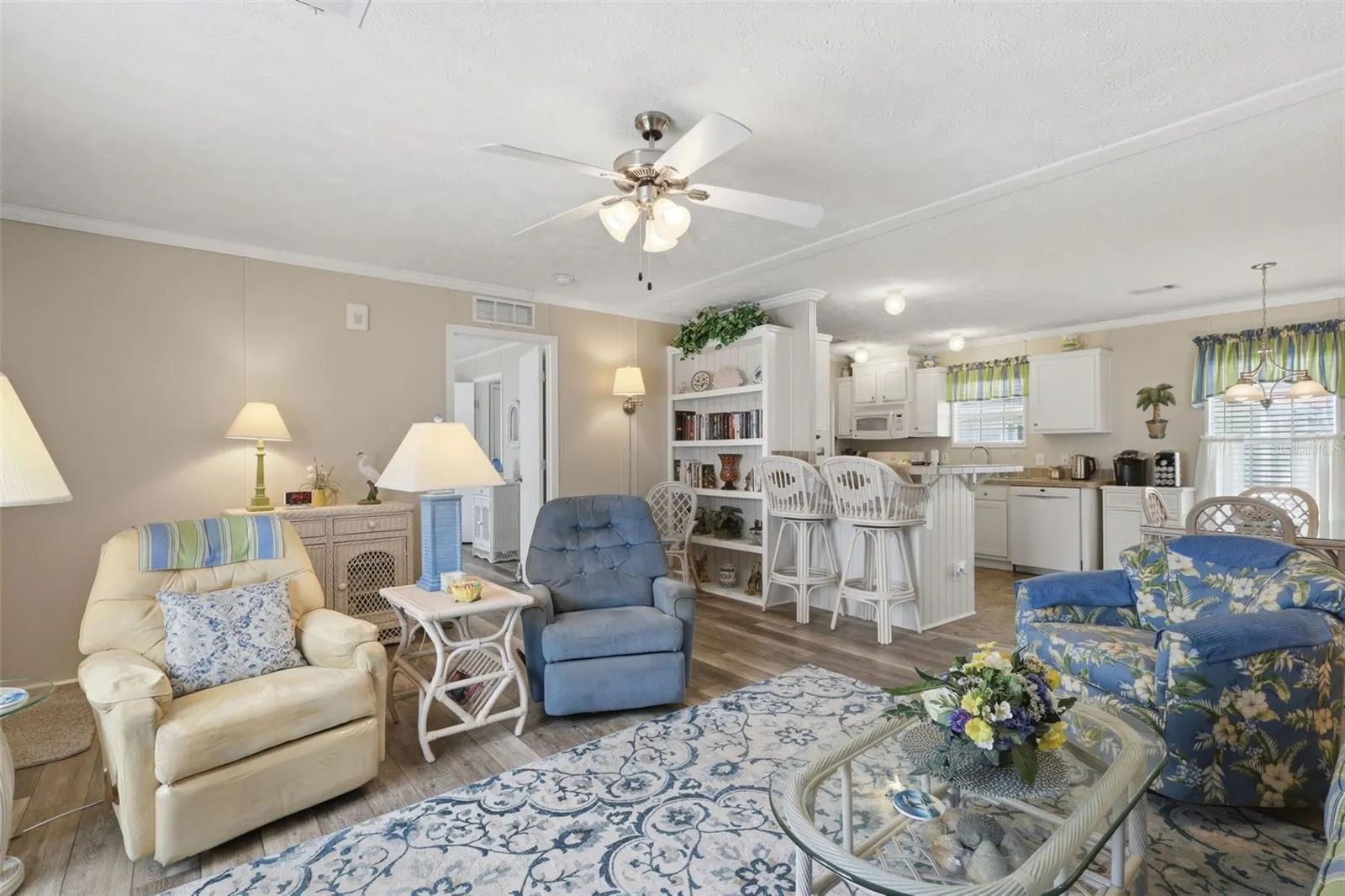 Living Space open to kitchen and dining area