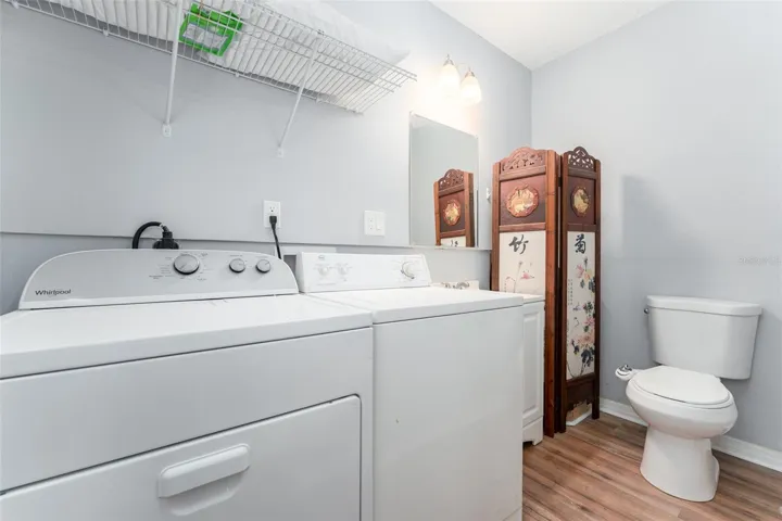 Second unit laundry and half bath