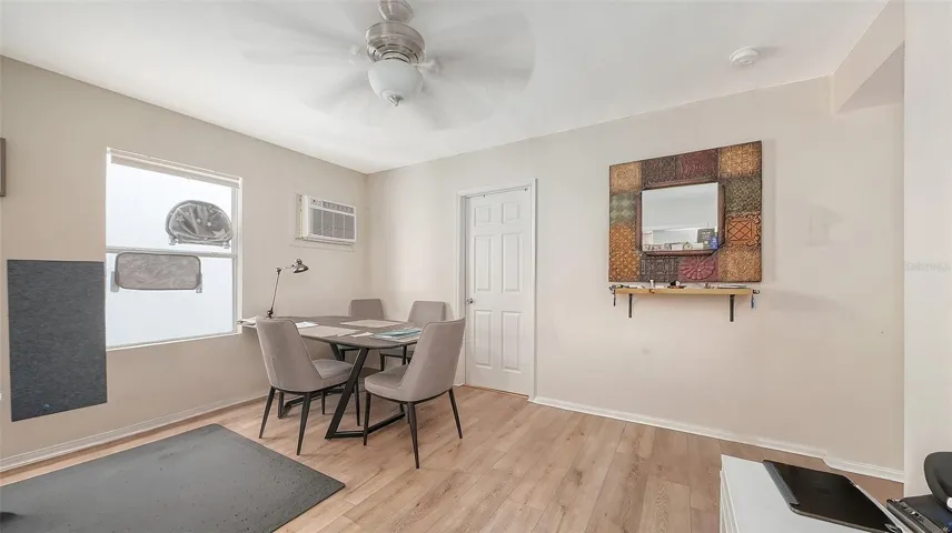 Apt #1 living room with dining room