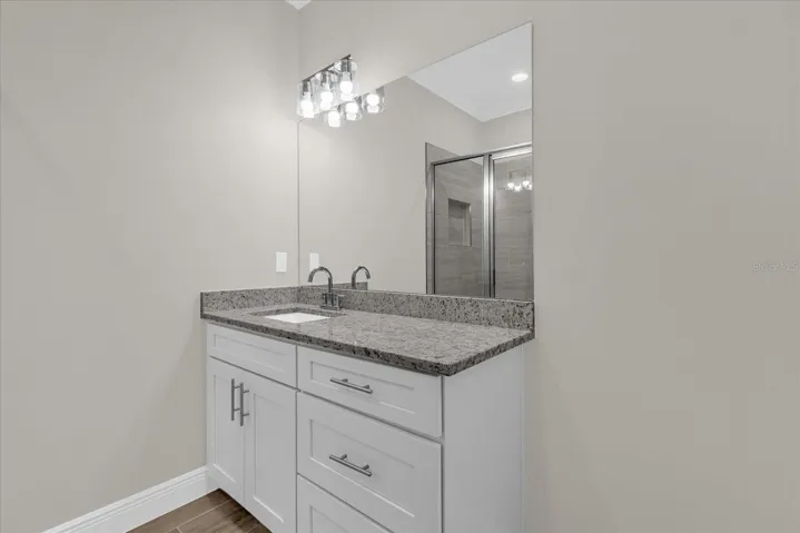 Granite countertops with modern cabinetry