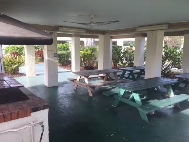 Picnic areas and grills at the Magnolia pool.