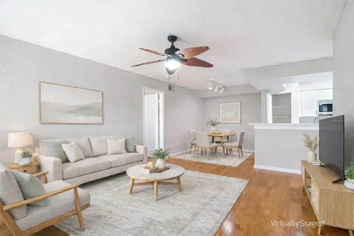 Living and dining area-VIRTUALLY STAGED