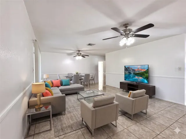 Living/Dining room virtually staged