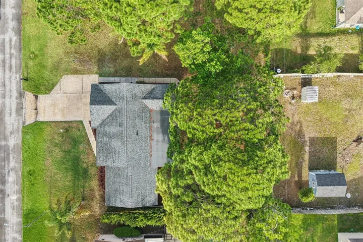 Spacious lot, mature trees.