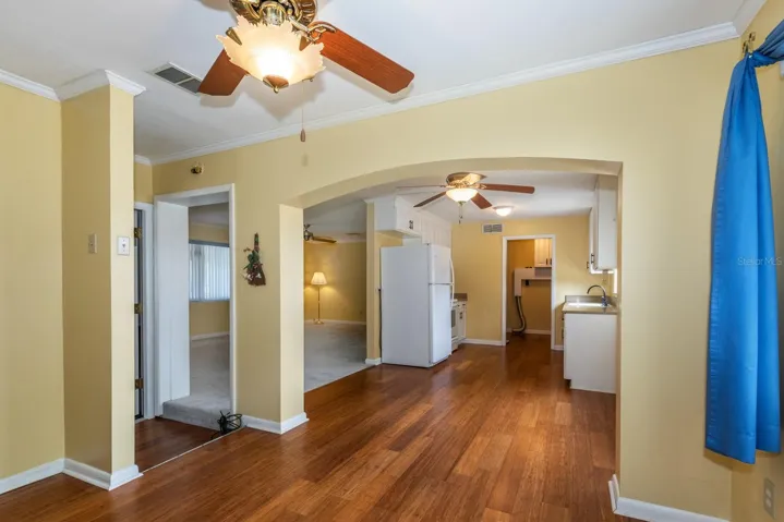 Dining Rm to Kitchen, Living Rm and Bonus Rm to left