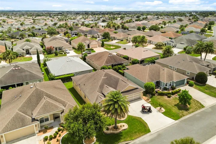 Aerial view of home and surroundings