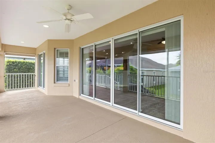 Lanai sliding doors easily accessed from kitchen and living room.