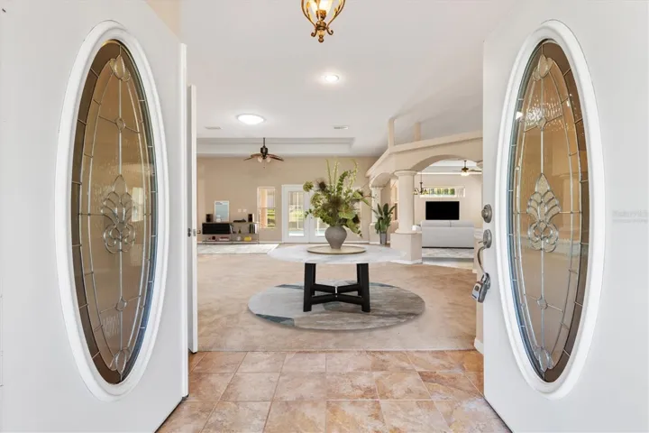 Virtually staged entrance.