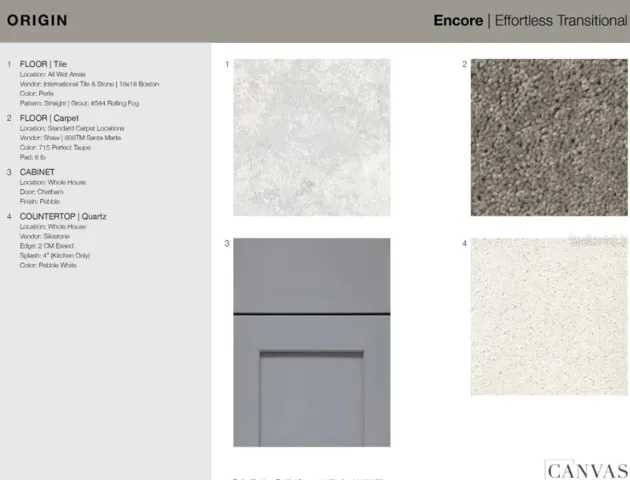 5443 Isla Saona Drive design selections. Home is currently under construction and selections are subject to change.