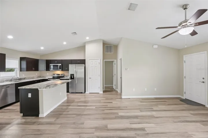 View of Kitchen and Living Area