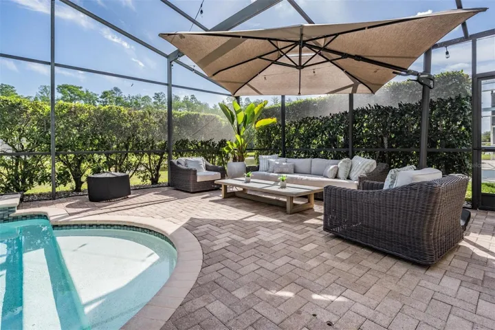 Screened-in with pavered lanai