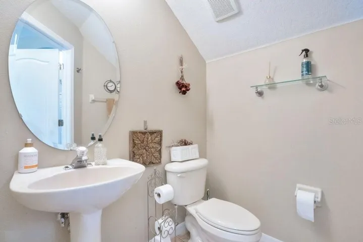 A half bath on the main floor is perfect for guests and everyday living.