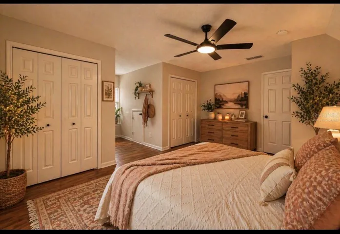 Guest bedroom upstairs virtually staged