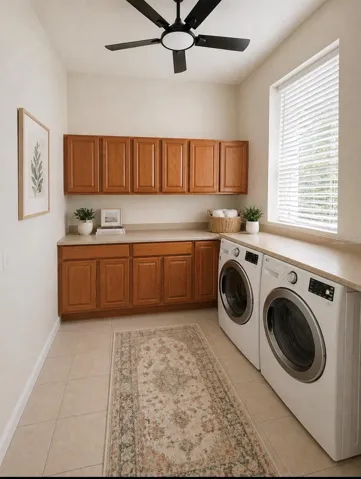 Laundry room virtually staged