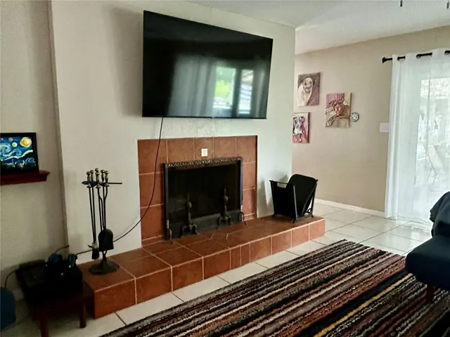 wood burning fireplace