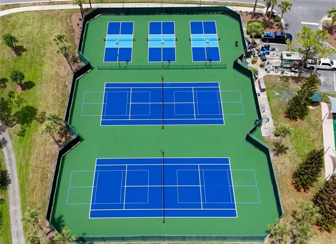 Stay active with on-site tennis and pickleball courts