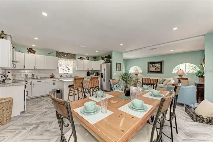 Dining Room, Kitchen and Living Room