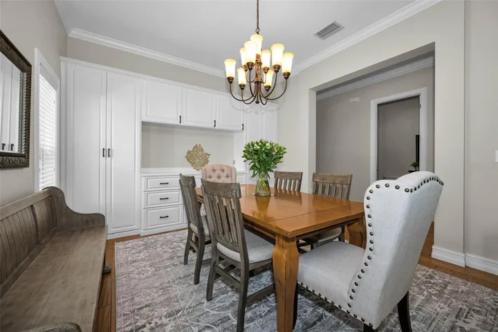 DINING ROOM WITH WONDERFUL BUILTIN BUFFET