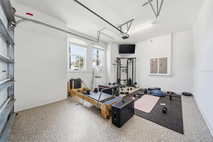 Split Garage used as Home Gym