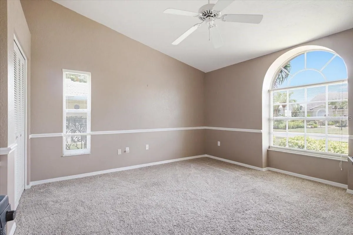 Bedroom three at front of home with South-facing view