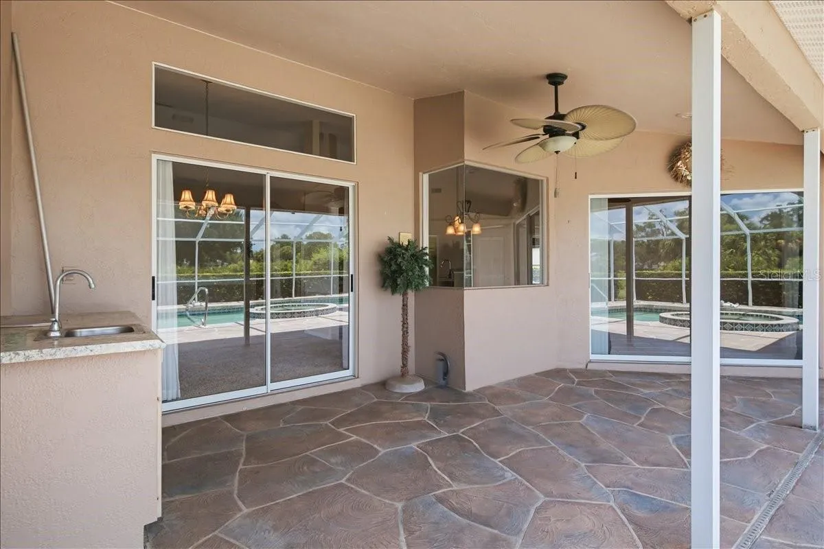 Opposite view of covered lanai spaces
