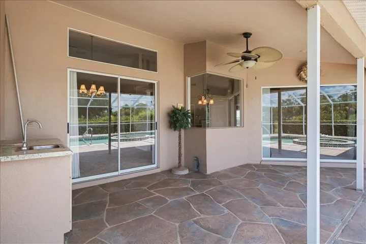 Opposite view of covered lanai spaces