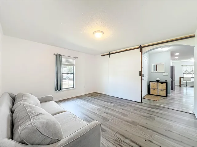 Flex room behind barn door