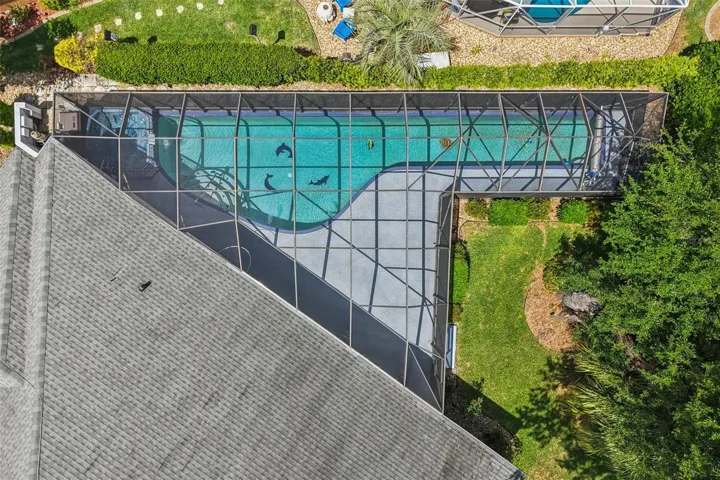 68' heated lap pool, screened.
