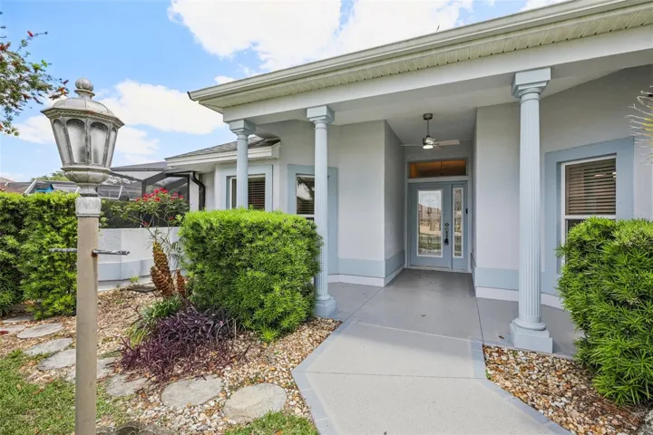 Covered front entry.