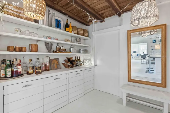 Your own cozy dry bar for entertaining guests