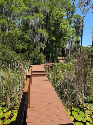 Deck leading to the house back from the cabana on the lake